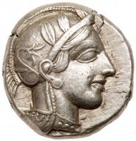 Attica, Athens. Silver Tetradrachm (17.18 g), ca. 454-404 BC Choice VF