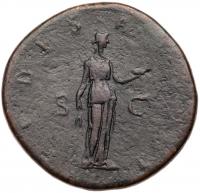Plotina. Ã Sestertius (23.01 g), Augusta, AD 105-123 VF - 2