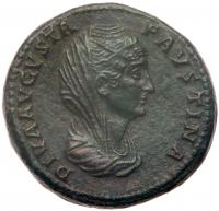 Diva Faustina I. Ã Sestertius (25.78 g), died AD 140/1 EF