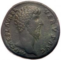 Lucius Verus. Ã Sestertius (26.85 g), AD 161-169 Nearly EF
