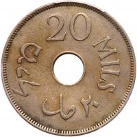 Palestine. 20 Mils, 1933 PCGS About Unc - 2