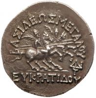 Baktrian Kingdom. Eukratides I. Silver Tetradrachm (16.46 g), ca. 171-145 BC Sup - 2