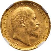 Australia. Sovereign, 1907-S NGC MS63