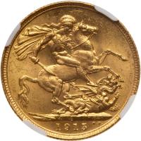 Australia. Sovereign, 1915-S NGC MS64 - 2