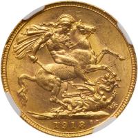 Australia. Sovereign, 1918-M NGC MS63 - 2