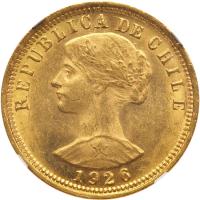 Chile. 100 Pesos, 1926-So NGC MS62