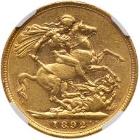 Great Britain. Sovereign, 1892 NGC EF40 - 2