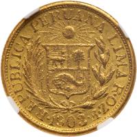 Peru. Libra, 1903-ROZF NGC EF - 2