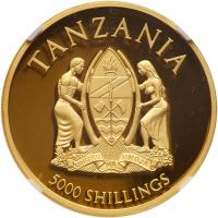 WITHDRAWN - Tanzania. 5,000 Shilingi, 2014 NGC PF70 UC