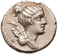 C. Postumius At? or Ta?. Silver Denarius (4.00 g), 73 BC Choice VF