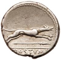 C. Postumius At? or Ta?. Silver Denarius (4.00 g), 73 BC Choice VF - 2