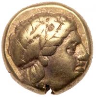 Lesbos, Mytilene. Electrum Hekte (2.55 g), ca. 377-326 BC VF