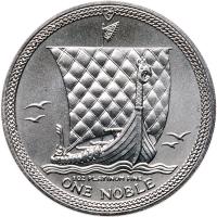 Isle of Man. Platinum One Noble, 1987 Choice Brilliant Unc - 2