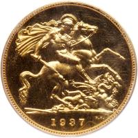 Great Britain. Proof Sovereign, 1937 PCGS Proof 66 - 2