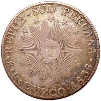 Peru-South. 8 Reales, 1838-C BA PCGS EF40