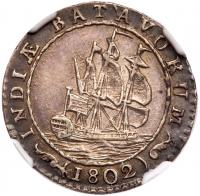 Netherlands East Indies. Â¼ Gulden, 1802 NGC AU55