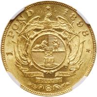 South Africa. Pond (Pound), 1898 NGC MS63 - 2