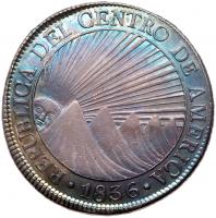 Central American Republic. 8 Reales, 1836-NG M PCGS AU55