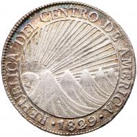 Central American Republic. 8 Reales, 1829-NG M PCGS AU53