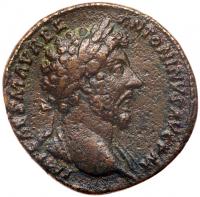 Marcus Aurelius. Ã Sestertius (26.31 g), AD 161-180 Choice VF