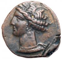 Zeugitania, Carthage. Ã (7.06 g), ca. 300-264 BC Choice VF