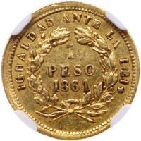 Chile. Peso, 1861-So NGC AU55 - 2