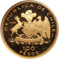 Chile. 100 Pesos, 1968-So NGC PF66 UC - 2