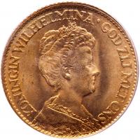 Netherlands. 10 Gulden, 1917 PCGS MS67