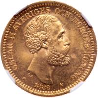 Sweden. 20 Kronor, 1889-EB NGC MS65