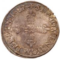 France. &Acirc;&frac14; d' Ecu, 1587-G (Poitiers) PCGS AU55