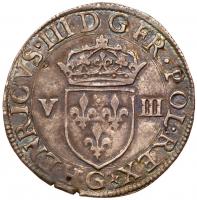 France. &Acirc;&frac14; d' Ecu, 1587-G (Poitiers) PCGS AU55 - 2