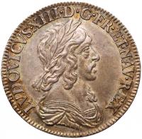 France. Â¼ Ecu, 1643-A (Paris) PCGS MS62