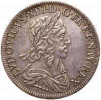 France. Â½ Ecu, 1643-A (Paris) PCGS About Unc