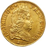 France. Â½ Louis d'or, 1691-I (Limoges) PCGS MS62