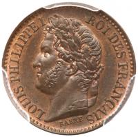 France. Pattern 1 Centime, (1840) PCGS Specimen 65
