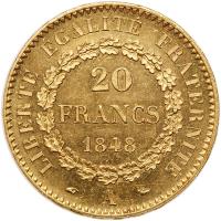 France. 20 Francs, 1848-A (Paris) PCGS MS65 - 2