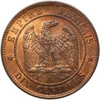 France. 10 Centimes, 1853-A PCGS MS66 RB - 2