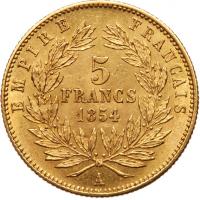 France. 5 Francs, 1854-A (Paris) PCGS MS62 - 2