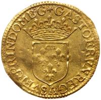 France: Dombes. Gaston d' OrlÃ©ans (1627-1650). Gold Ecu d'or or Â½ Pistole, 1641