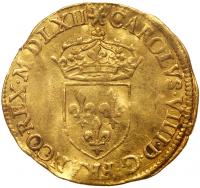 France. Ecu d'or, 1562-9 (Rennes) PCGS About Unc