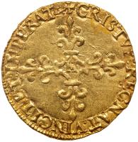 France. Charles IX (1560-1574). Gold Ecu d'or, 1565-H - 2