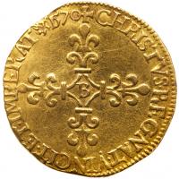 France. Ecu d'or, 1570-B (Rouen) PCGS About Unc - 2