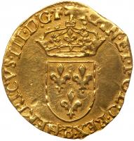 France. Ecu d'or, 1581-B (Rouen) NGC About Unc