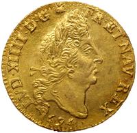 France. Louis d'or aux 4 L, 1694-X (Amiens) NGC Unc