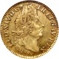 France. Louis d'or aux 4 L, 1695-P (Dijon) NGC AU55