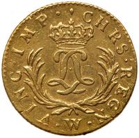 France. Louis XV (1715-1774). Gold Louis d'or Mirliton, grandes palmes, 1725-W - 2