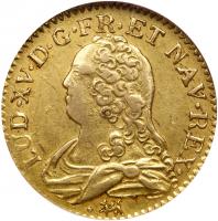 France. Louis d'or aux lunettes, 1733-H (La Rochelle) NGC AU58