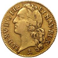 France. Louis XV (1715-1774). Gold Louis d'or au bandeau, 1745/4-N