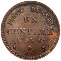 France. Essai 1 Centime, L'AN 6-A EF - 2