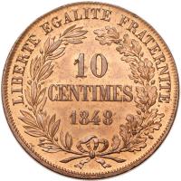 France. Bronze Pattern 10 Centimes, 1848 PCGS Specimen 63 - 2